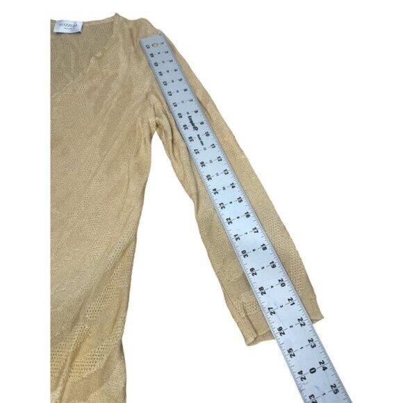 Stizzoli Jacquard Linen Button Down Cardigan Skirt Set Size 44 L-XL Camel Preppy - Picture 7 of 16